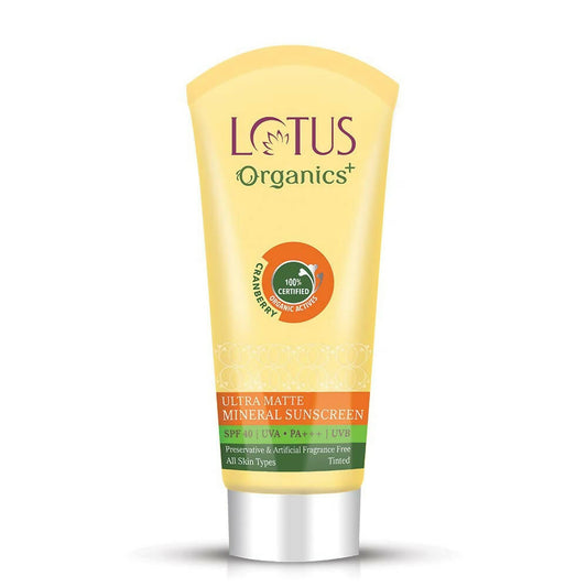 Buy Lotus Organics+ Ultra Matte Mineral Sunscreen SPF 40 PA+++ from DrMediCart, Ship from India to USA