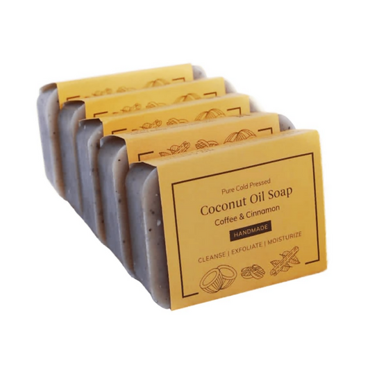 Kaprica Natural Handcrafted Cold Pressed Coconut Oil Soap With Coffee & Cinnamon