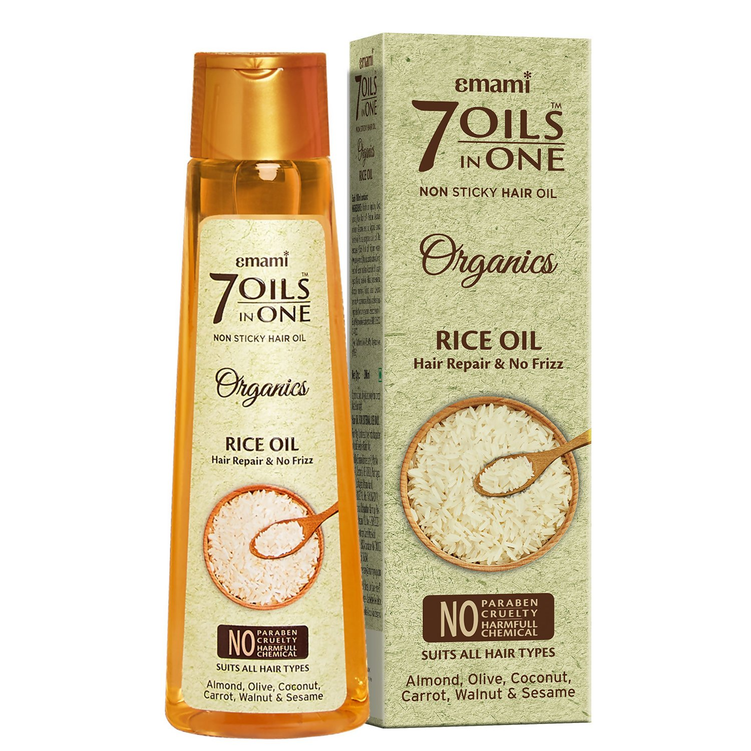 Emami 7 Oils In One Organics Rice Hair Oil
