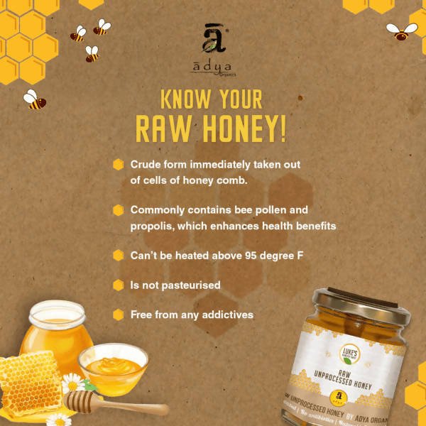 Adya Organics Raw Unprocessed Mustard Honey