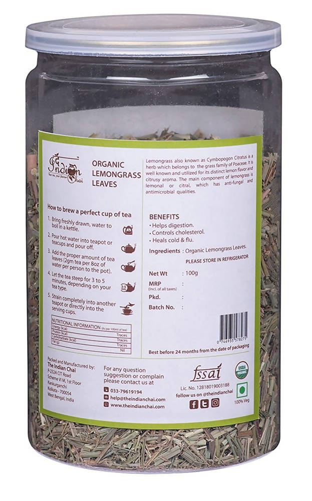 The Indian Chai - Organic Lemongrass Leaves - Drmedicart