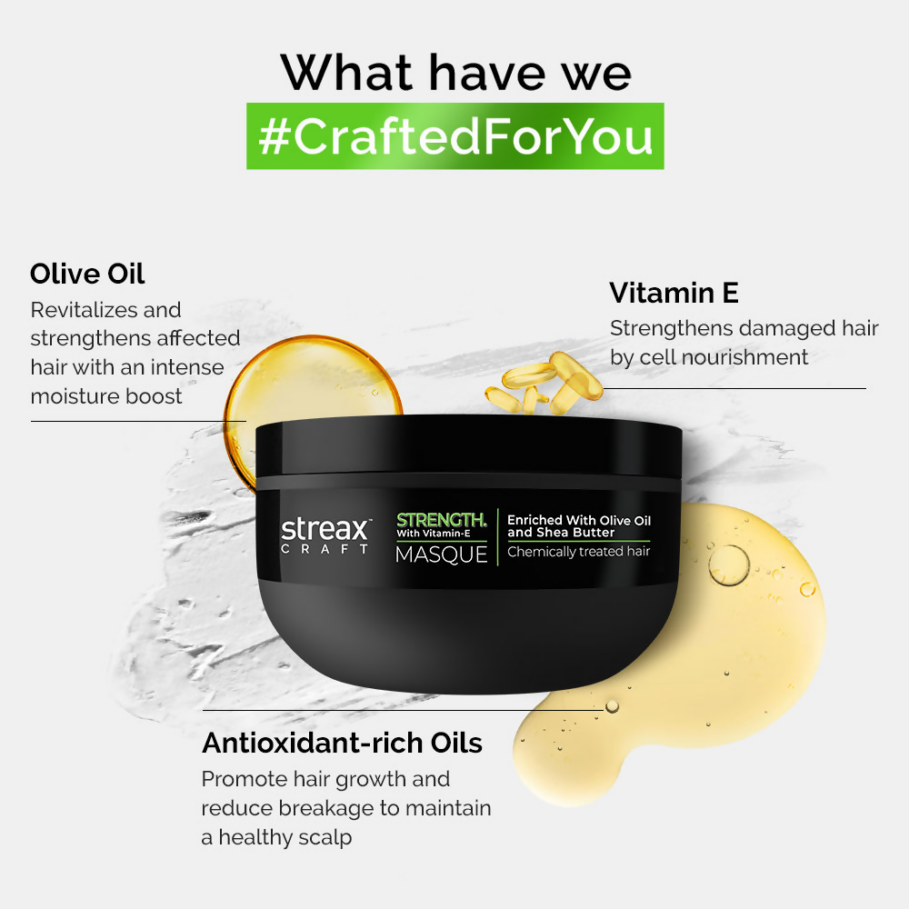 Streax Craft Strength Mask Hair Spa For Chemically Treated Hair Strength With Vitamin-E