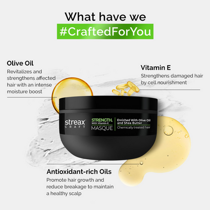 Streax Craft Strength Mask Hair Spa For Chemically Treated Hair Strength With Vitamin-E