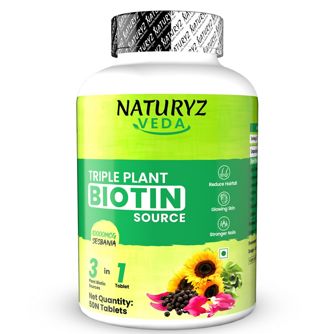 Naturyz Veda Triple Plant Biotin For Hair Growth Tablets