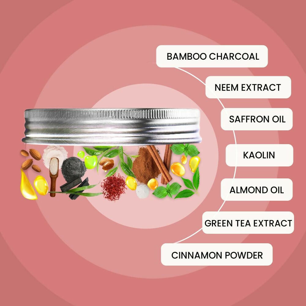 Wild Oak Tulsi, Neem & Kesar Face Scrub & Clay Mask | Anti Acne | De-Tan & Open Pores | Anti Aging & Hyperpigmentation