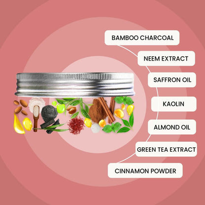 Wild Oak Tulsi, Neem & Kesar Face Scrub & Clay Mask | Anti Acne | De-Tan & Open Pores | Anti Aging & Hyperpigmentation