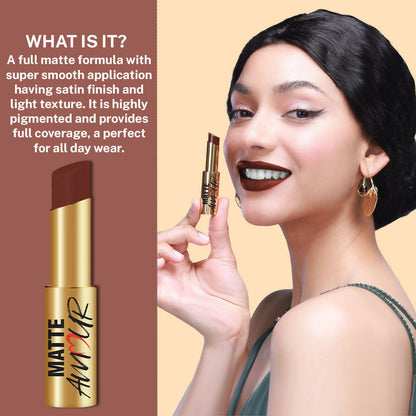 Jaquline USA Matte Amour Matte Lipstick  - Infatuation 01