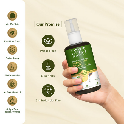 Lotus Botanicals Ginger Root & Black Seed Dandruff Control Hair Oil