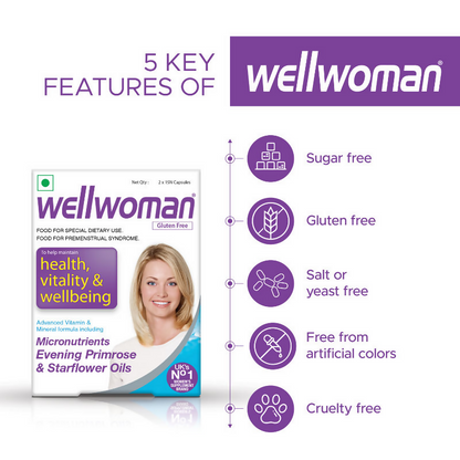 Wellwoman Supplements UK's No.1 Multivitamin Capsules For Women (Evening Primrose Oil & Starflower Oil)
