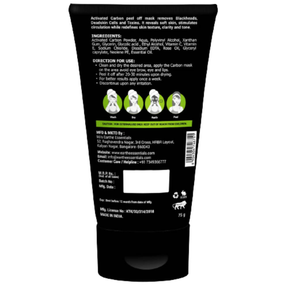 Earthe Essentials Activated Carbon Purifying Peel Off Mask
