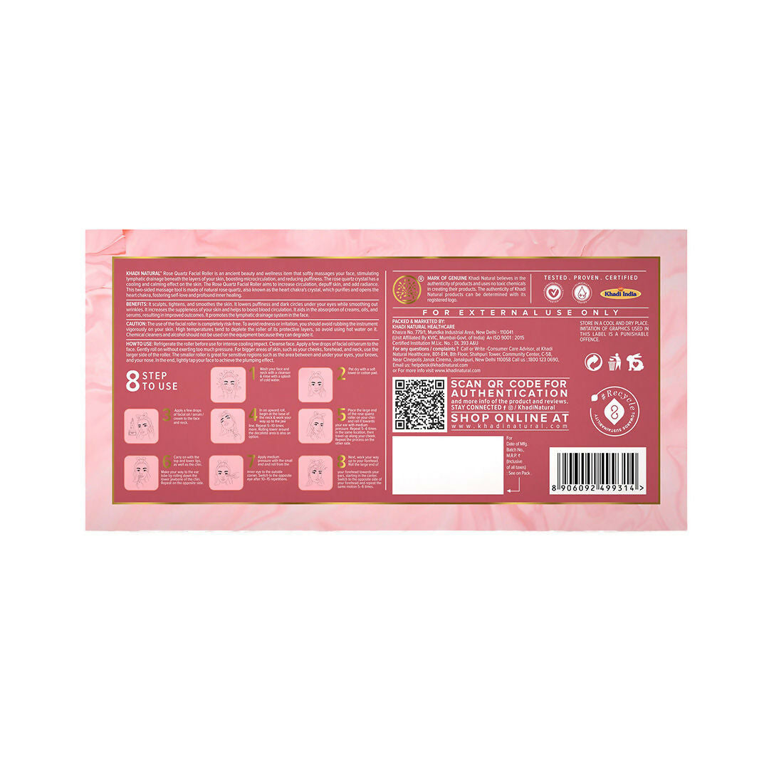 Khadi Natural Rose Quartz Facial Roller