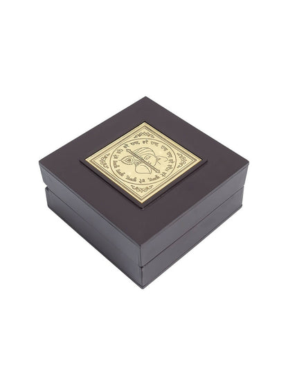 Golden Peacock Black 24 Ct Gold Polished Radha Krishna Wooden Prayer Box