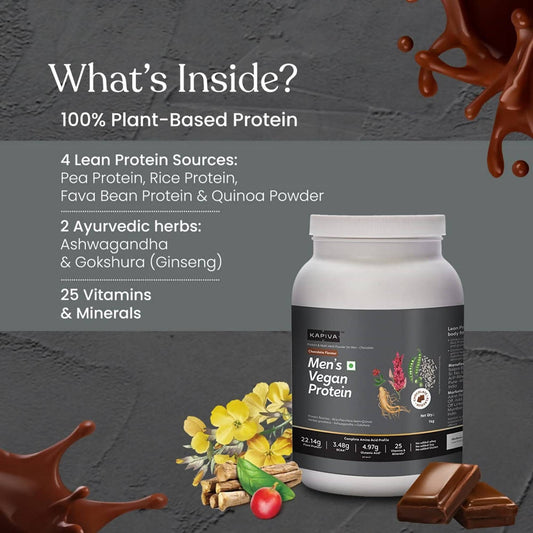 Buy Kapiva Ayurveda Men's Vegan Protein - Chocolate Flavour from DrMediCart, Ship from India to USA