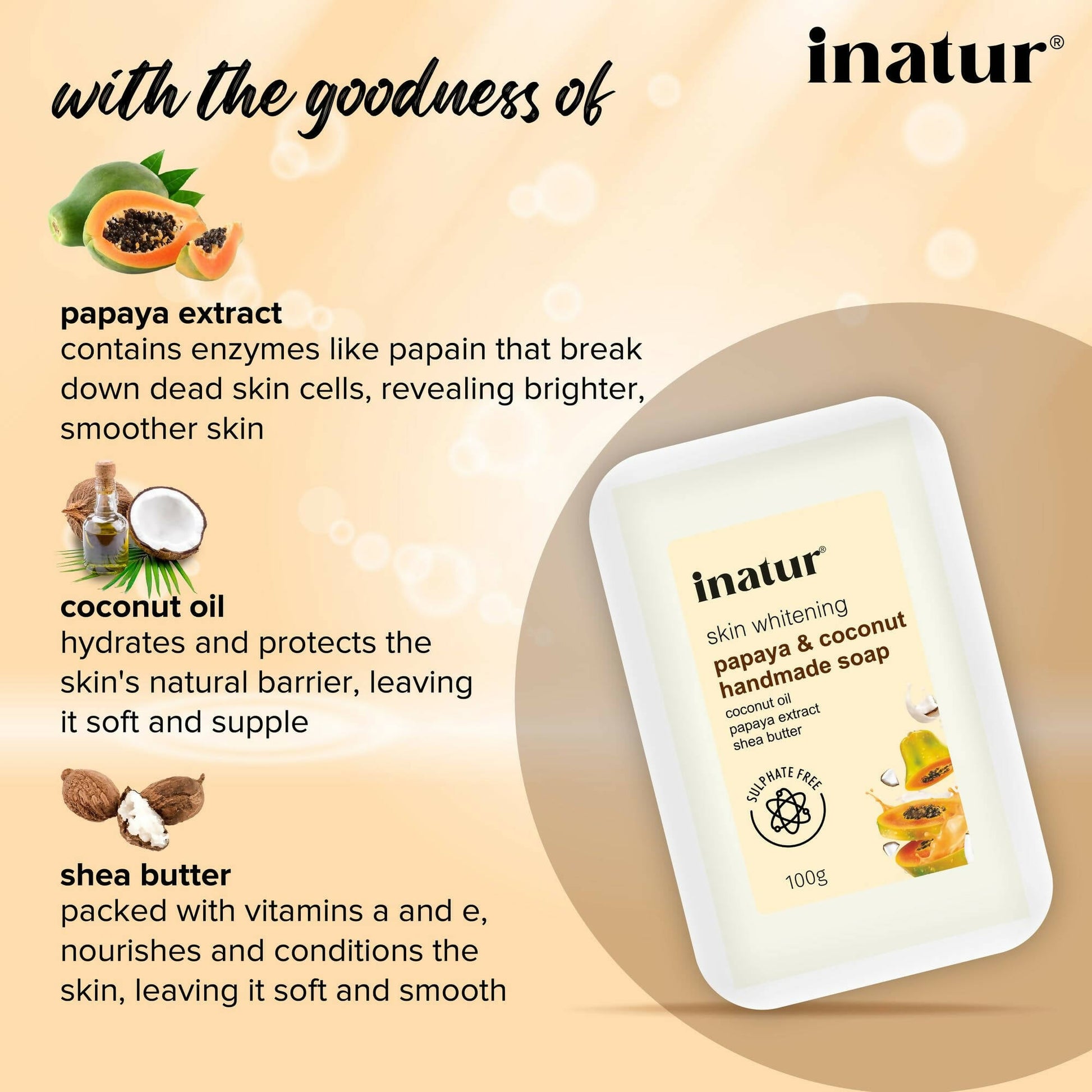 Inatur Papaya and Coconut Soap
