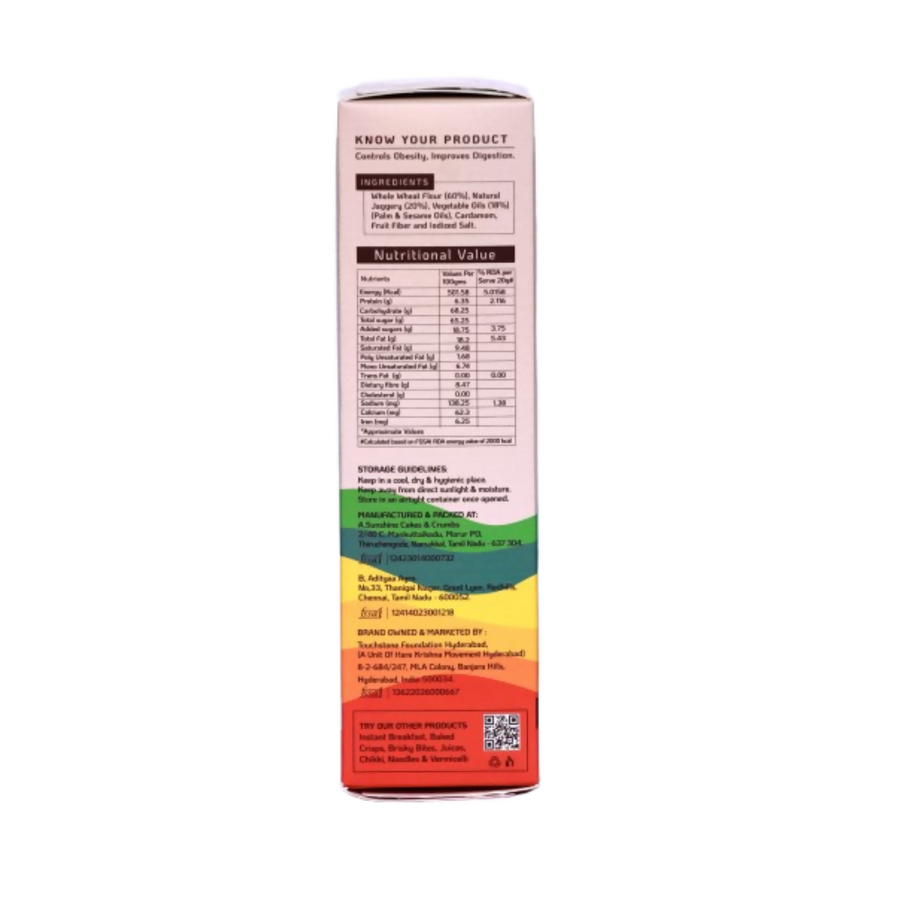 Vasudha Nurtured By Nature Wheat Fiber Millet Cookies