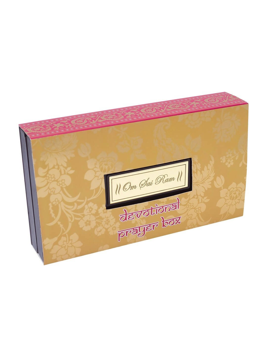 Golden Peacock Brown & Blue 24 CT Gold Foil Wooden Sri Sai Baba Pooja Box