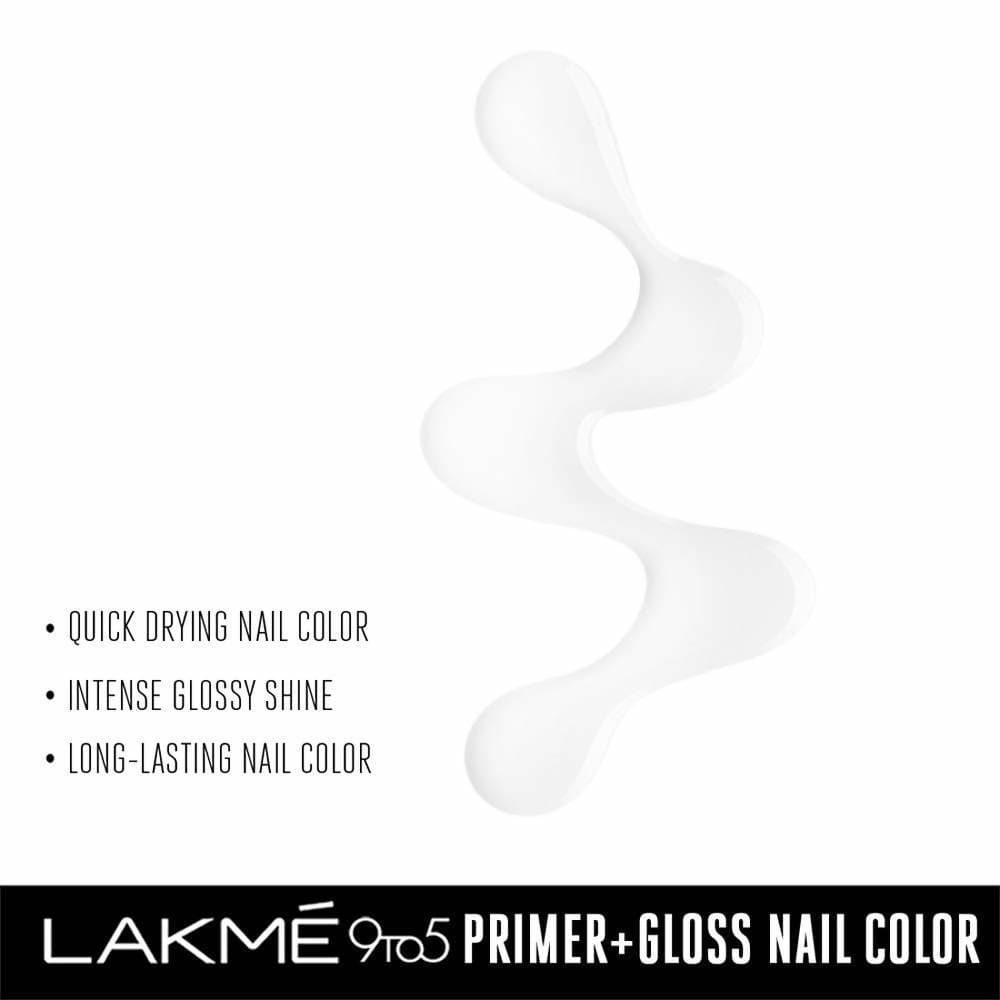 Lakme 9 to 5 Primer + Gloss Nail Colour - Top Coat - DrMediCart