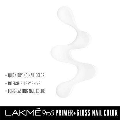 Lakme 9 to 5 Primer + Gloss Nail Colour - Top Coat - DrMediCart