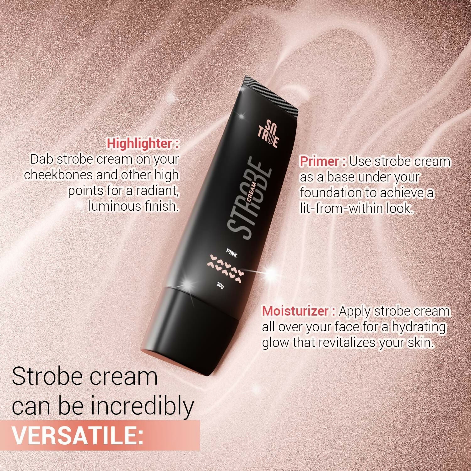 Sotrue Strobe Illuminating Cream + Moisturizer With Hyaluronic Acid - Pink