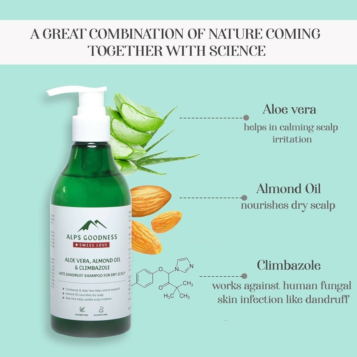 Alps Goodness Aloe Vera, Almond Oil & Climbazole Anti-Dandruff Shampoo - DrMediCart