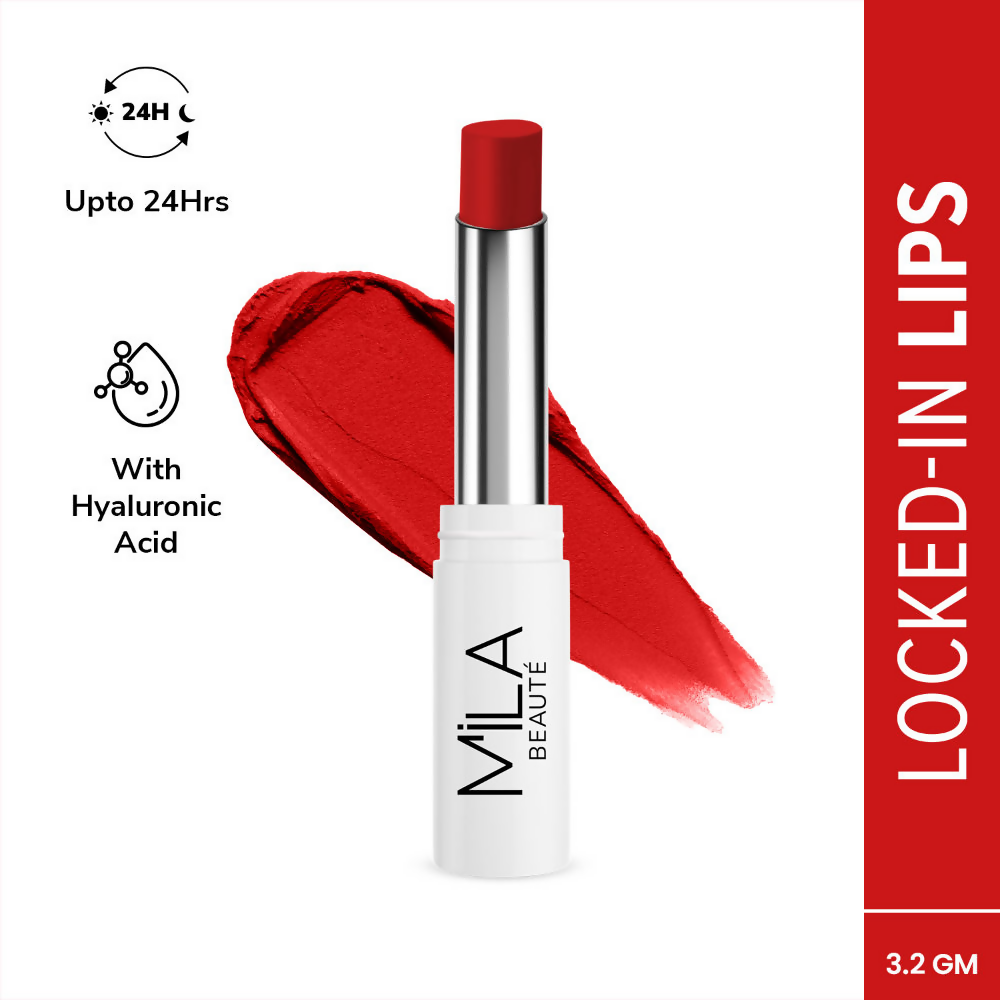 Mila Beaute 24 Hr Non-Transfer Matte Locked-In Lipstick - Fresh Tomato