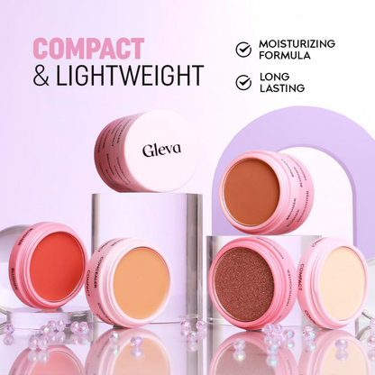 Gleva 5 In 1 Makeup stack Gleva 5 In 1 Makeup stack WIth Concealer, Bronzer, Blusher, Compact & Highlighter Smooth & Blendable Formula - Medium