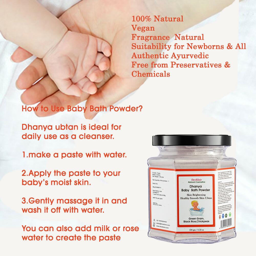 DevElixir Baby Bath Powder Skin Brighten & Polishing Dhanya Ubtan