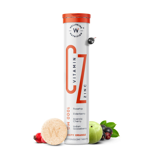 Buy Wellbeing Nutrition Organic Vitamin C + Zinc Effervescent Tablets from DrMediCart, Ship from India to USA