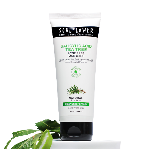 Soulflower Salicylic Acid Tea Tree Acne Free Face Wash