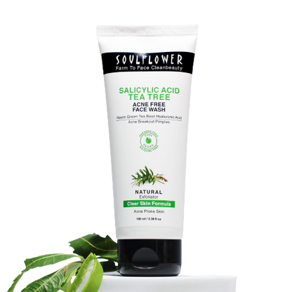 Soulflower Salicylic Acid Tea Tree Acne Free Face Wash