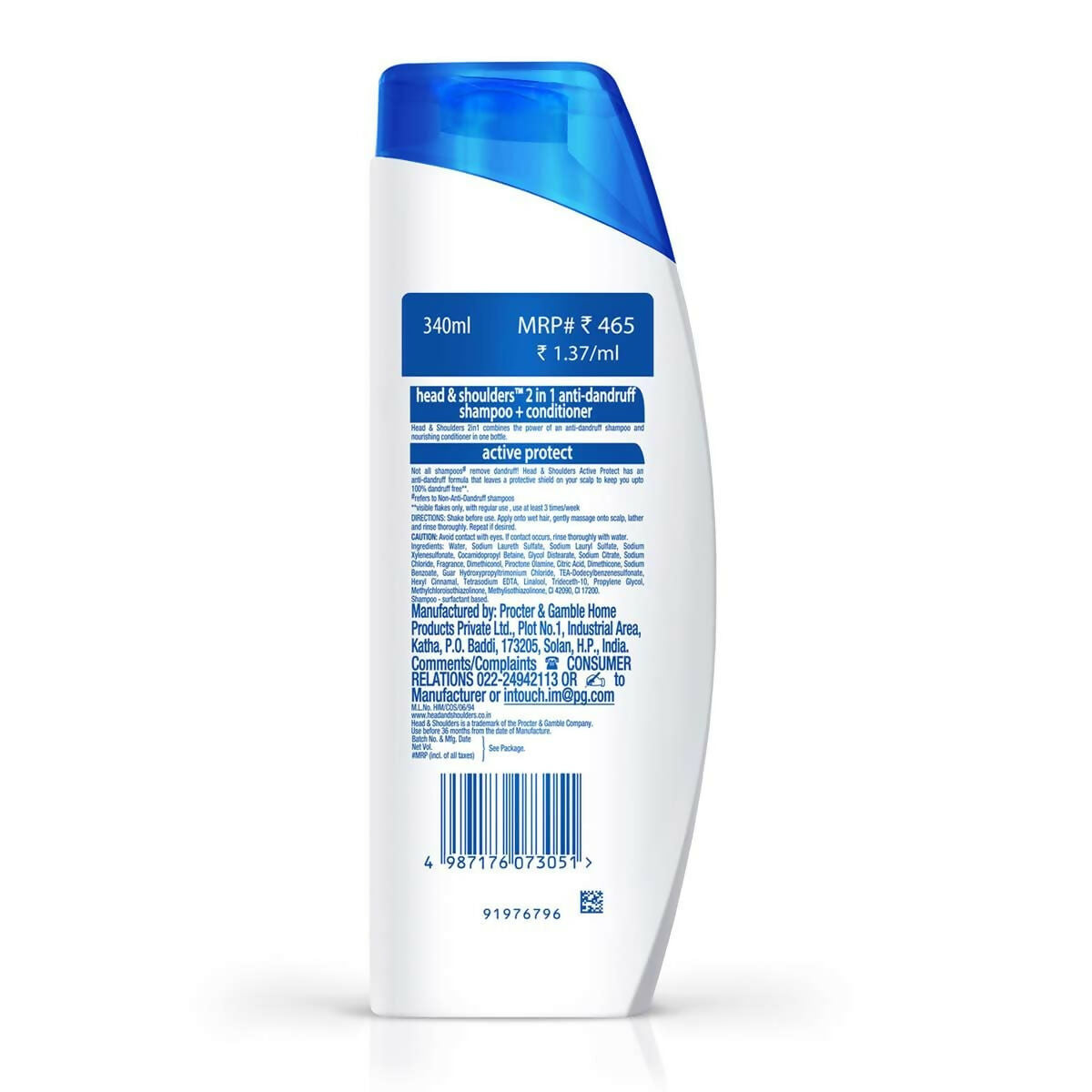 Head & Shoulders 2-in-1 Active Protect, Anti Dandruff Shampoo + Conditioner