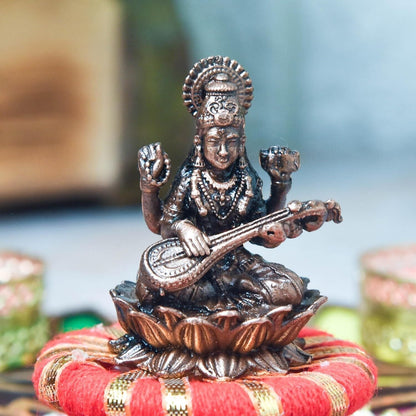 Buy Copper Idols India Saraswati Idol