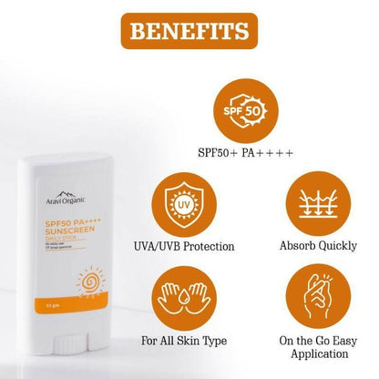 Aravi Organic SPF 50+ Daily Sunscreen Stick