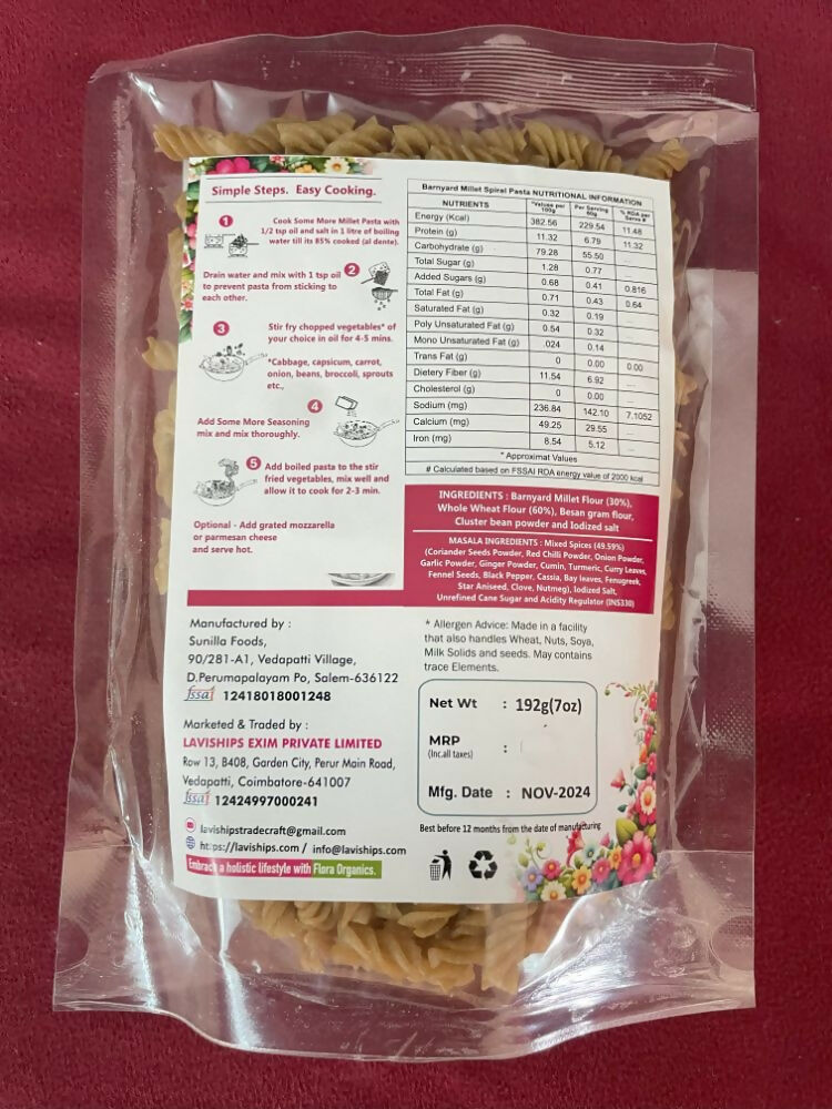 Flora Organics Barnyard Millet Pasta