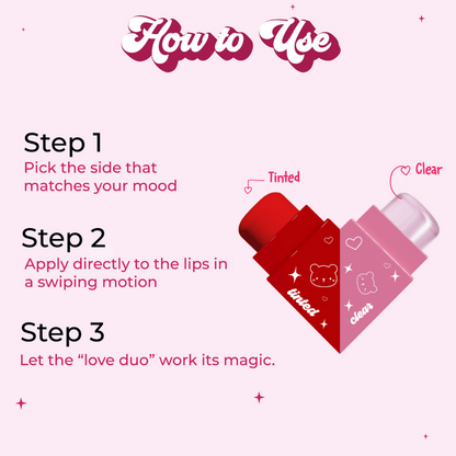 Blue Heaven Love Duo 2-In-1 Clear & Tinted Lip Balm - Bae (Clear+ Watermelon)