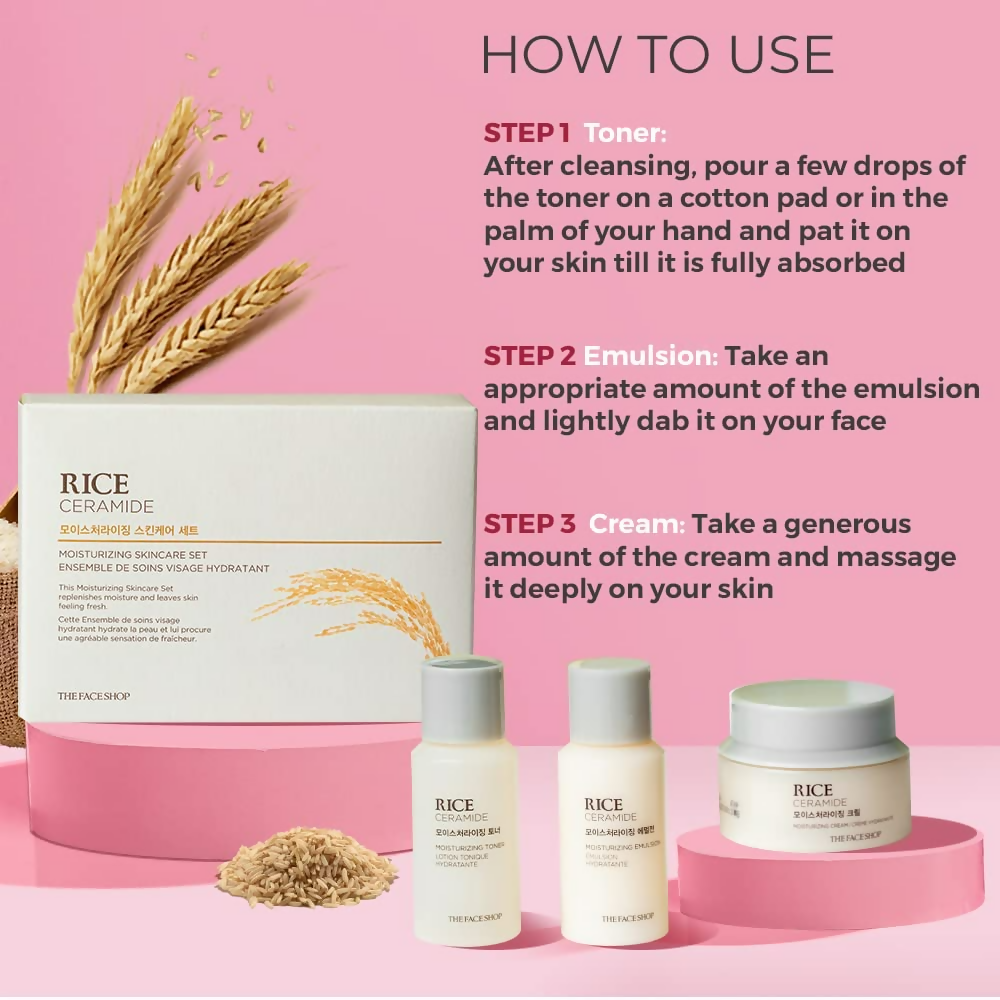 The Face Shop Rice & Ceramide Moisturizing Skincare Set Kit