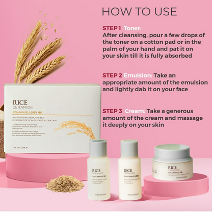 The Face Shop Rice & Ceramide Moisturizing Skincare Set Kit