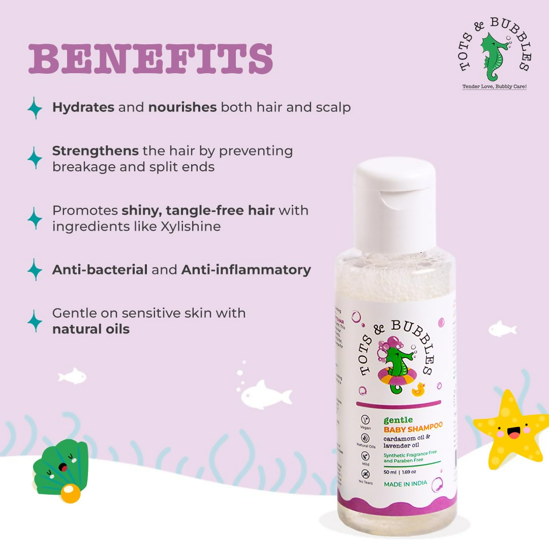 Tots & Bubbles Gentle Tear Free Shampoo with Natural Lavender & Cardamom Oil