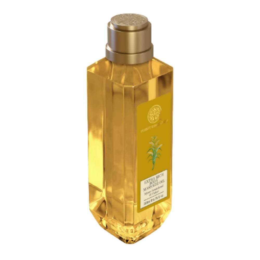 Forest Essentials Extra Rich Body Massage Oil Mysore Sandalwood & Vetiver - DrMediCart
