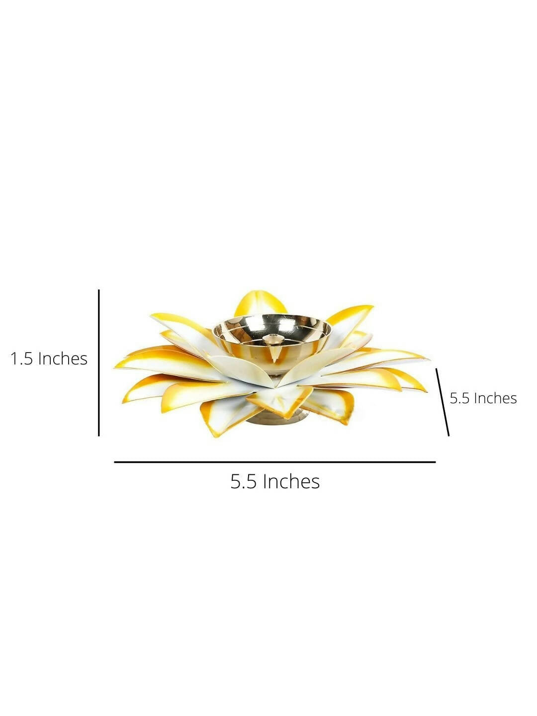 CraftVatika Gold -Toned Lotus Shaped Diya For Pooja