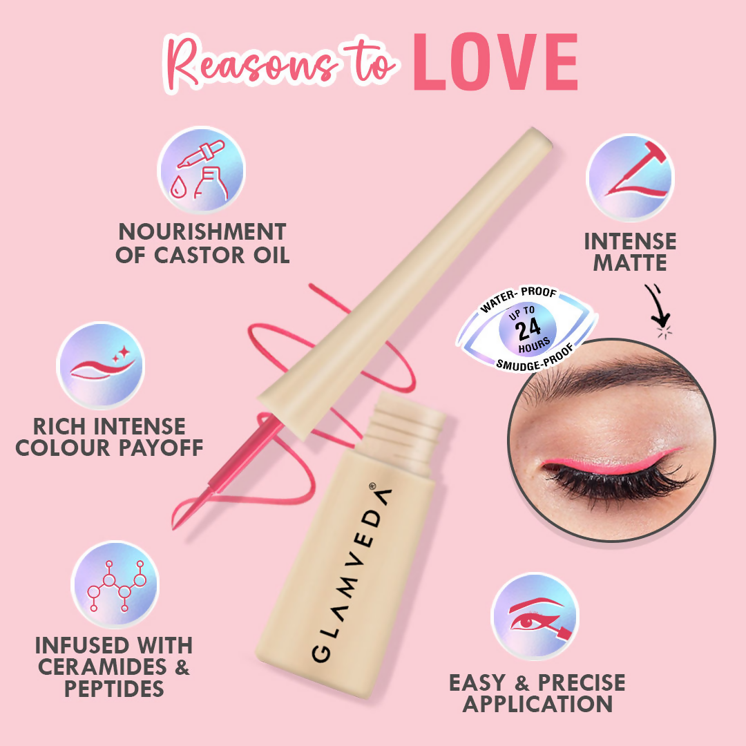 Glamveda Super Matte Liquid Intense Eyeliner - Pink