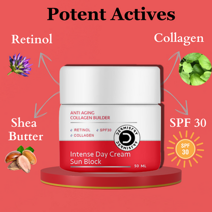 Dermistry Anti Aging Collagen Builder SPF30 Retinol Hyaluronic Acid Nourishing Age Protect Day Cream