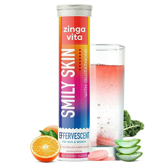 Buy Zingavita Smily Skin Effervescent Tablets (Watermelon Flavor) Sugar Free from DrMediCart, Ship from India to USA