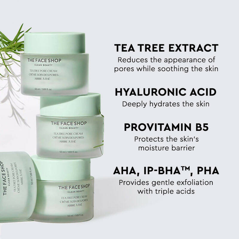 The Face Shop Tea Tree Pore Cream For Oily & Acne Prone Skin - Korean Skincare