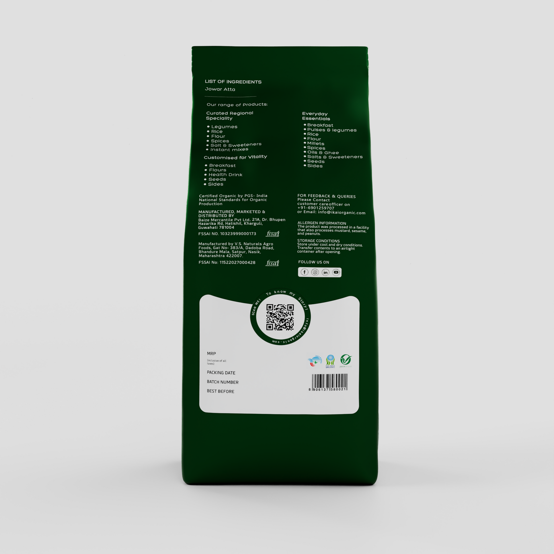 IKAI Organic Sorghum/Jowar Atta