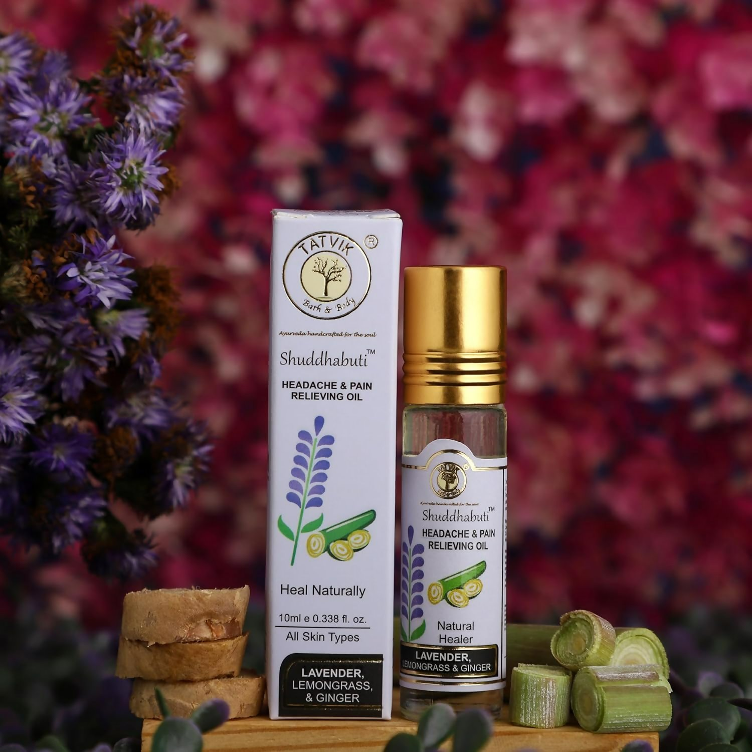 Tatvik Ayurveda Shuddhabuti Headache & Pain Releiving Oil (Lemongrass, Ginger & Tulsi)