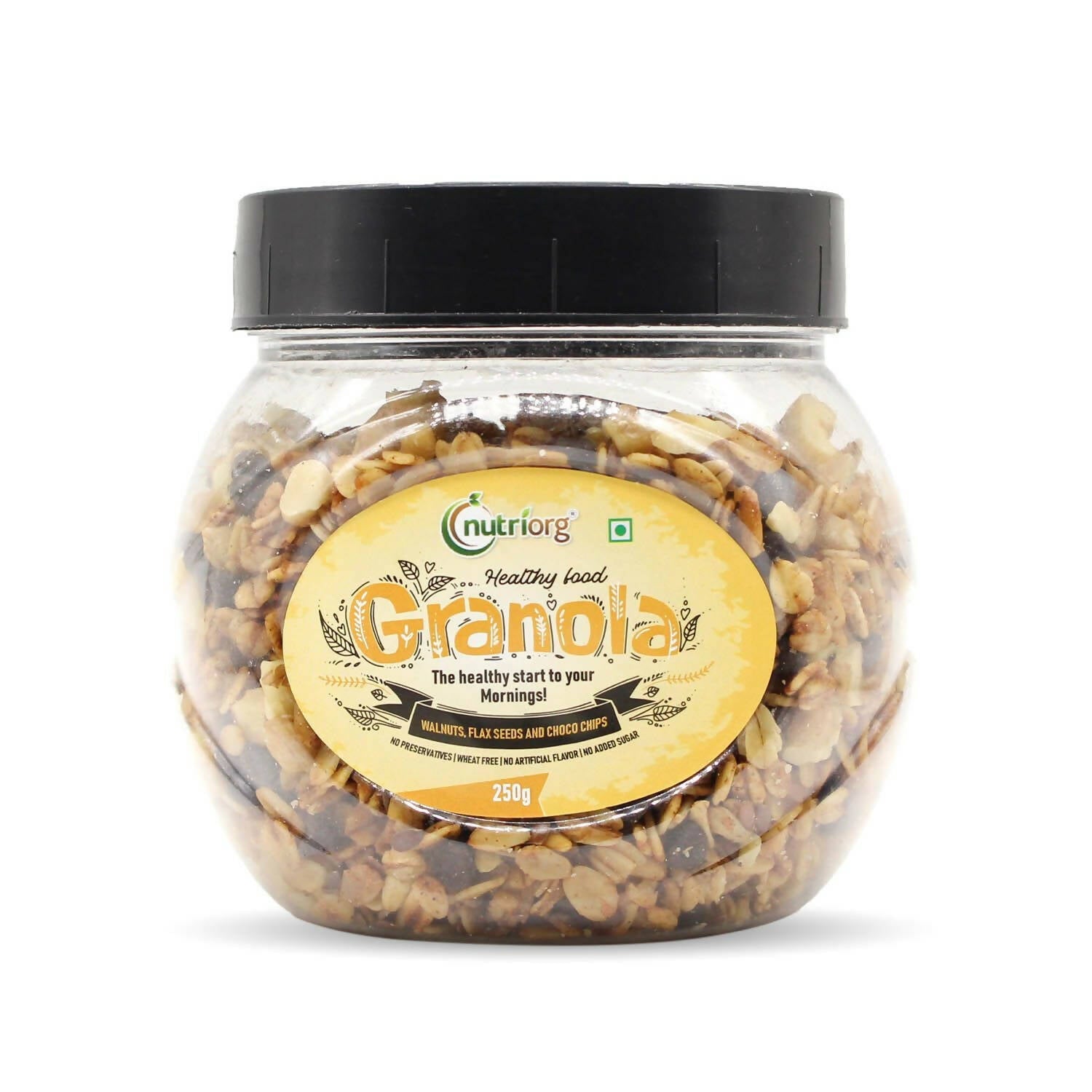Buy Nutriorg Crunchy Granola Walnut, Flaxseeds & Choco Chips Flavor from DrMediCart, Ship from India to USA