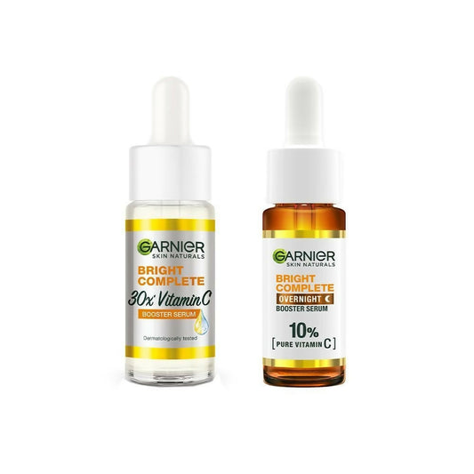 Garnier 30X Vitamin C Day + 10% Vitamin C Night Serum Mini Combo - Wake Up to 73% Brighter Skin