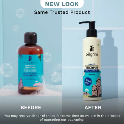 Buy Pilgrim Mild Sulphate Free Shampoo (Argan Oil) For Dry Frizzy Hair - Korean Beauty Secrets (Shampoo) from DrMediCart, Ship from India to USA
