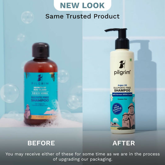 Buy Pilgrim Mild Sulphate Free Shampoo (Argan Oil) For Dry Frizzy Hair - Korean Beauty Secrets (Shampoo) from DrMediCart, Ship from India to USA